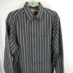 Roundtree & York Gold Label Black and White Stripe